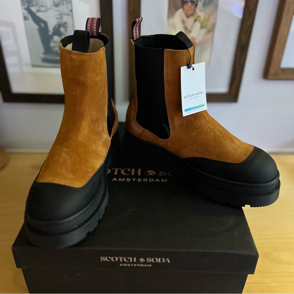 Scotch & Soda Aubri Leather & suede combat boots - Picture 2 of 10